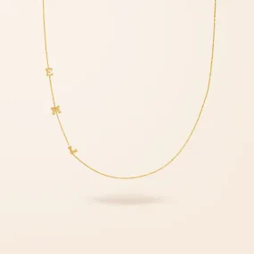 14K Gold Asymmetrical Initial Necklace
