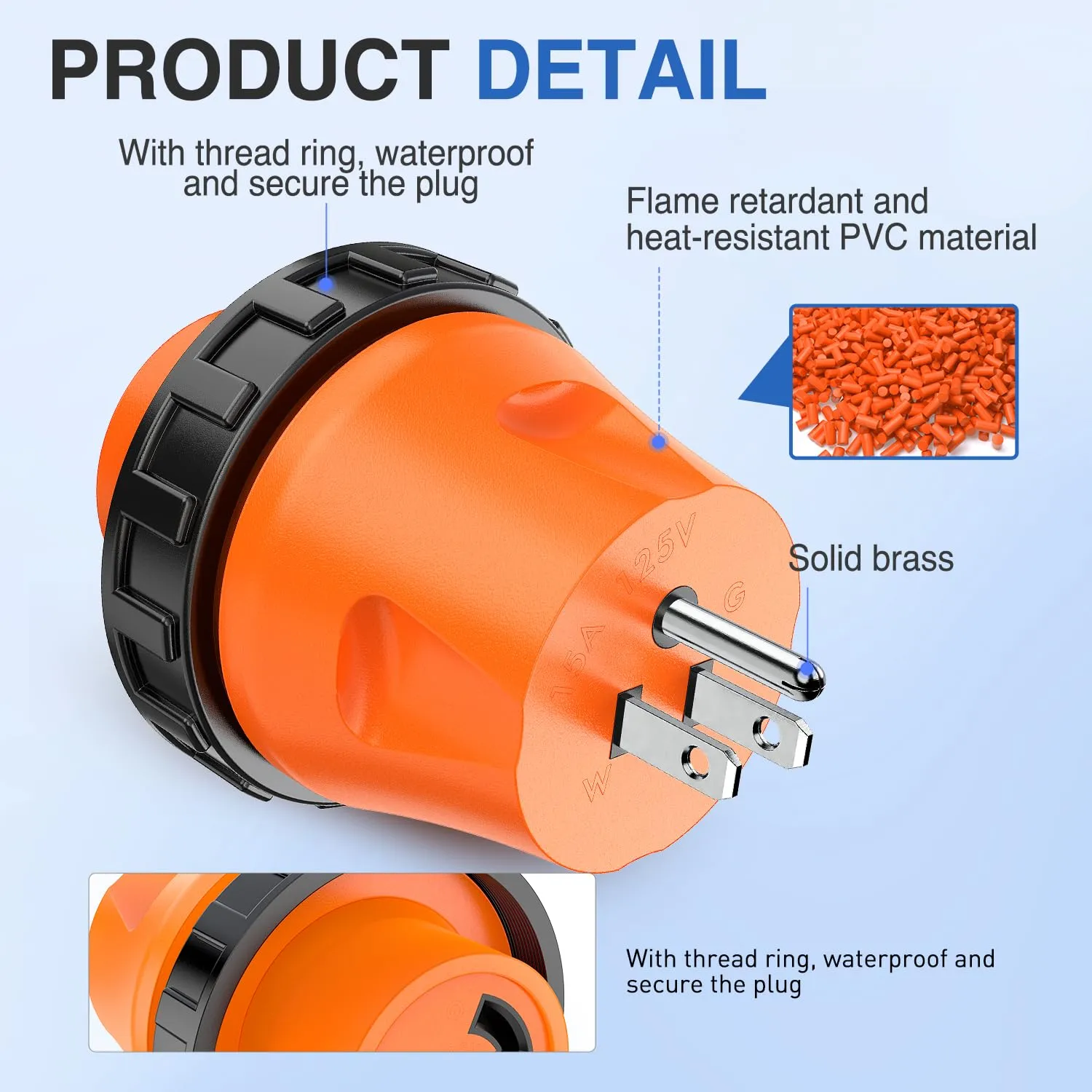 15Amp Male to 30Amp Twist Lock Female Power Adapter