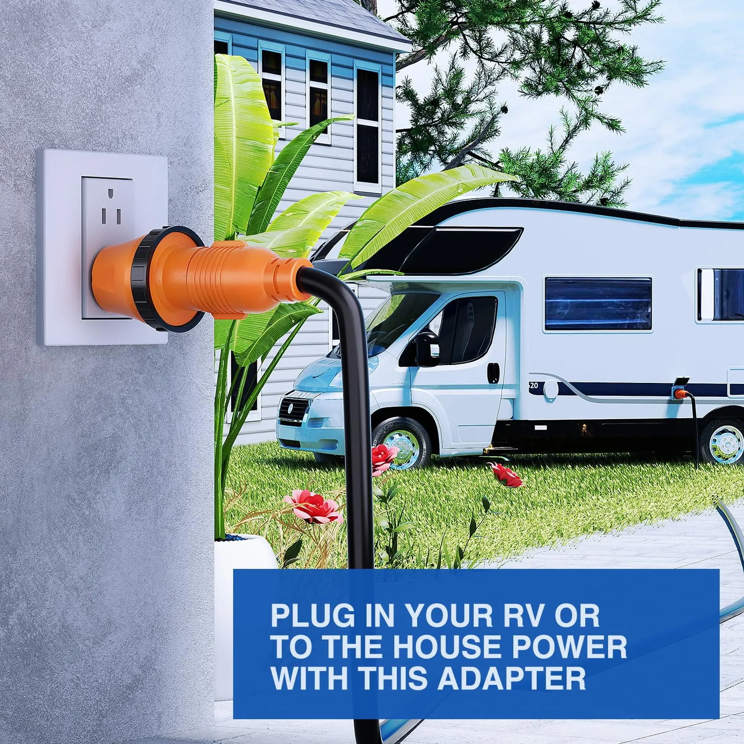 15Amp Male to 30Amp Twist Lock Female Power Adapter