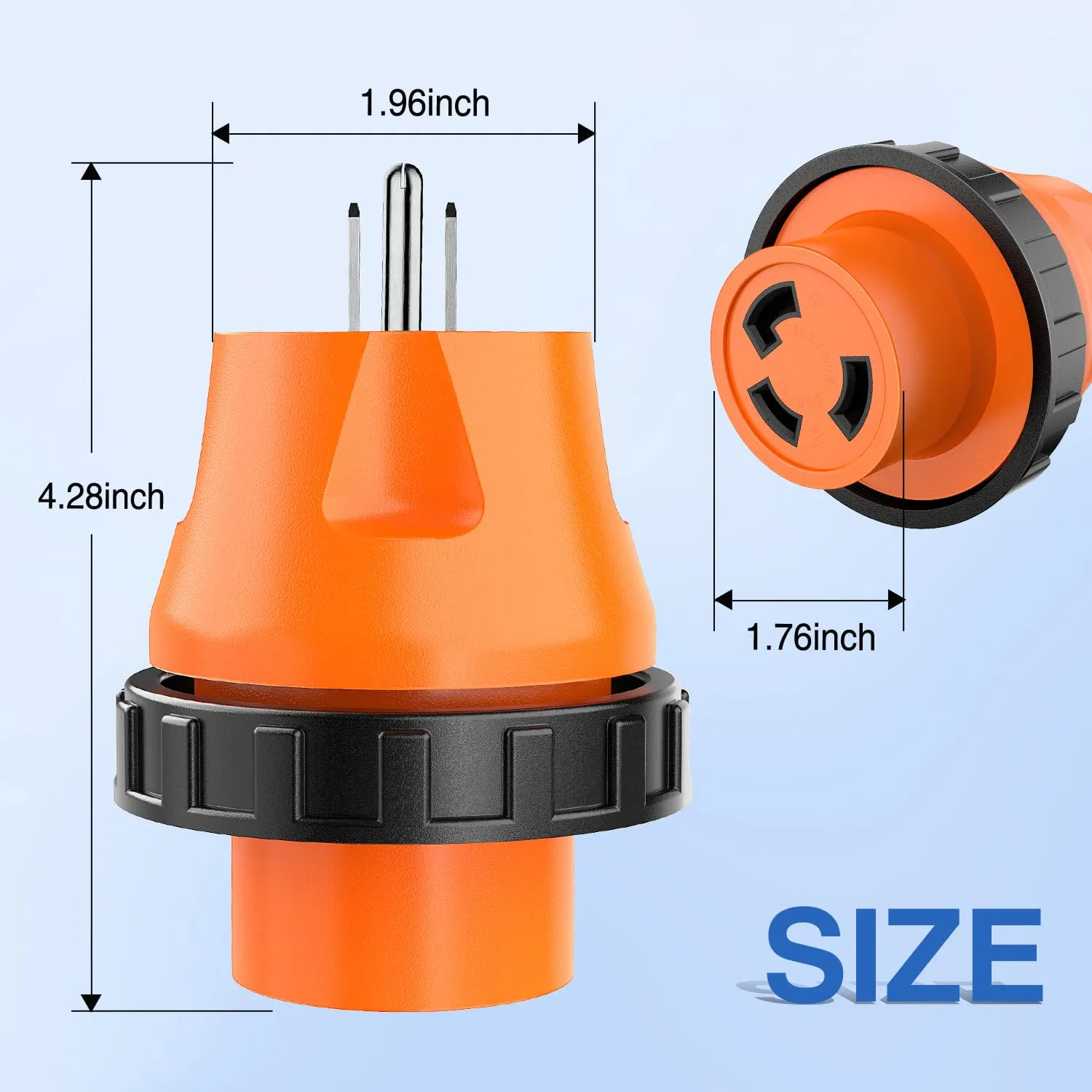 15Amp Male to 30Amp Twist Lock Female Power Adapter