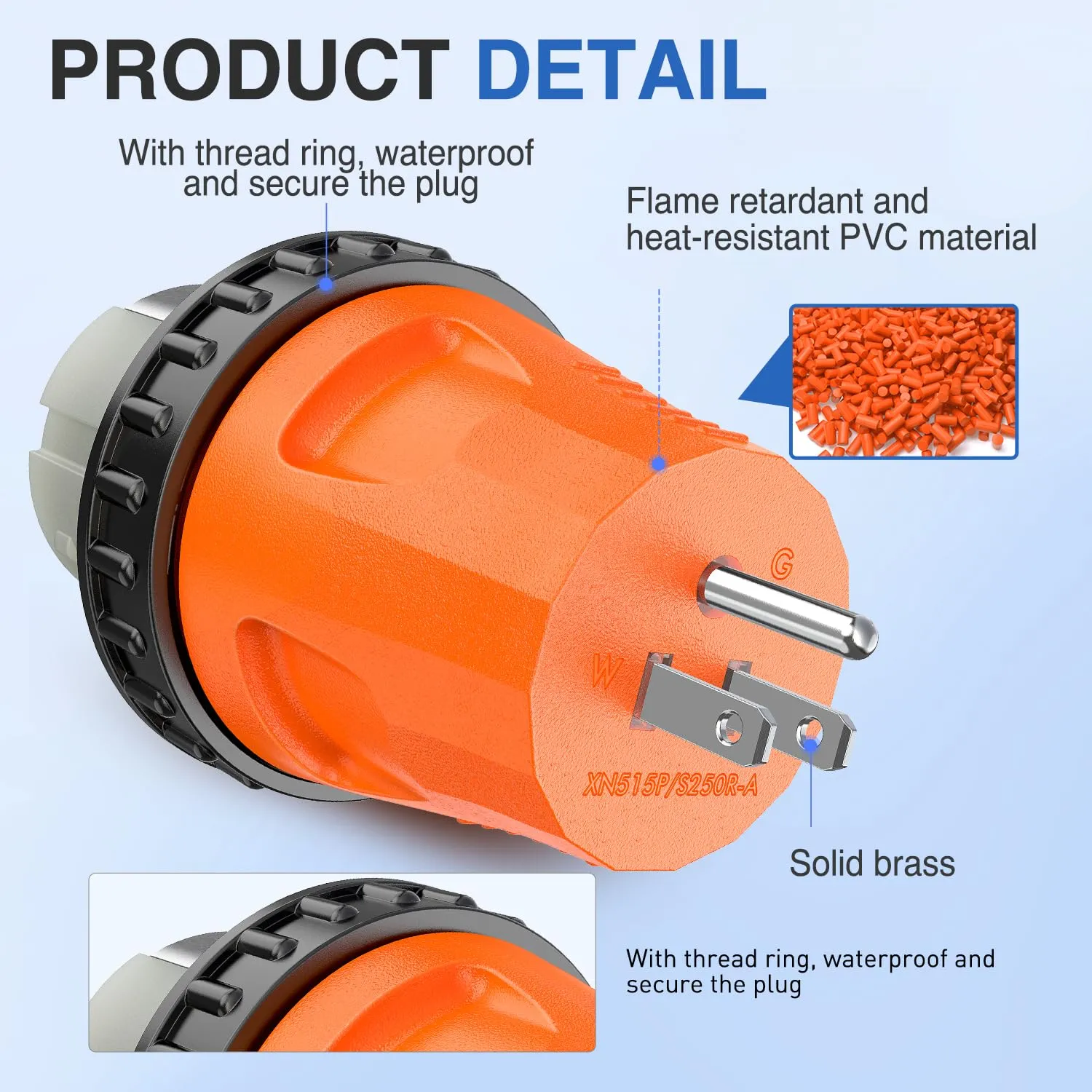 15Amp Male to 50Amp Twist Lock Female Power Adapter