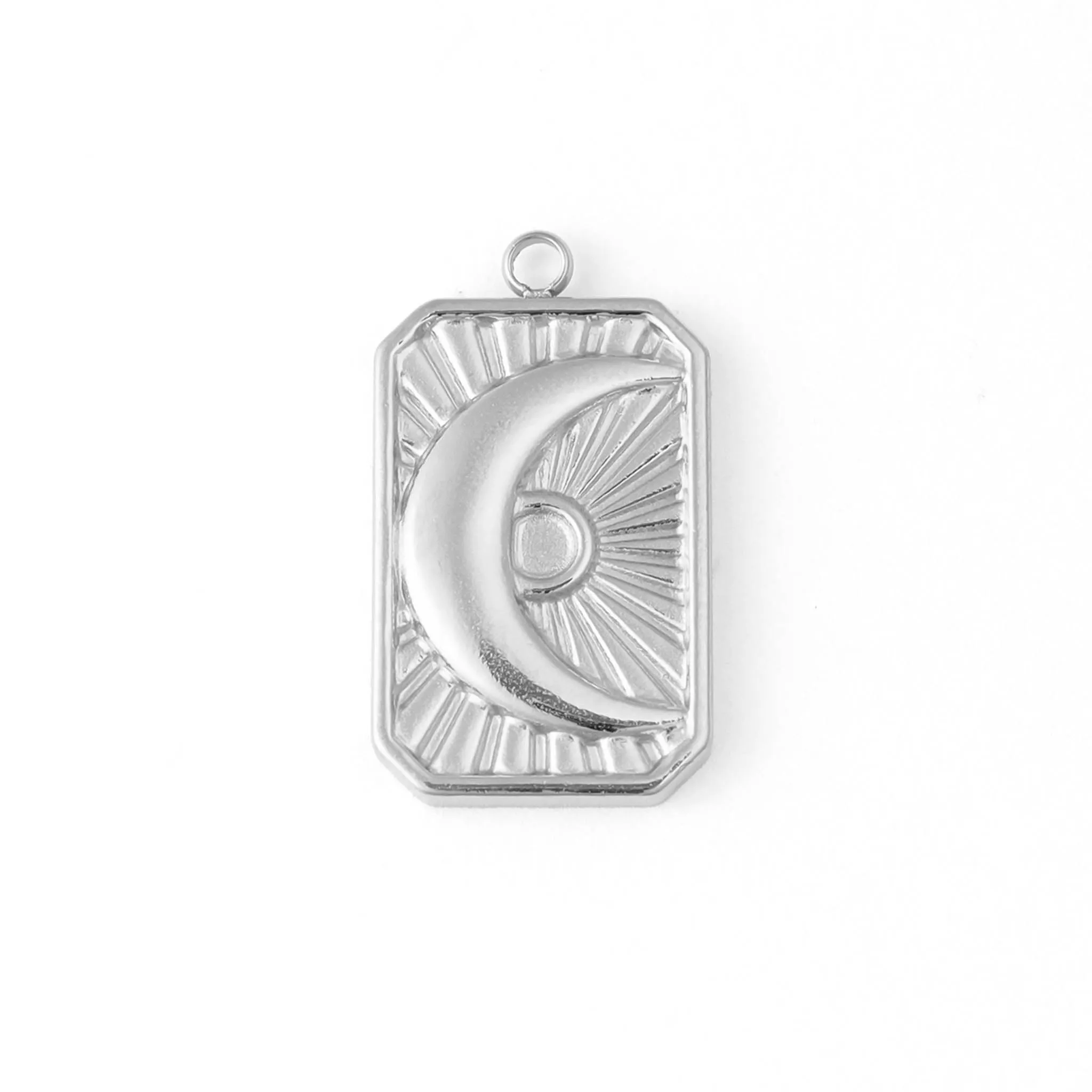 18K Gold PVD Stainless Steel Sunburst Moon Charm / PDL0062