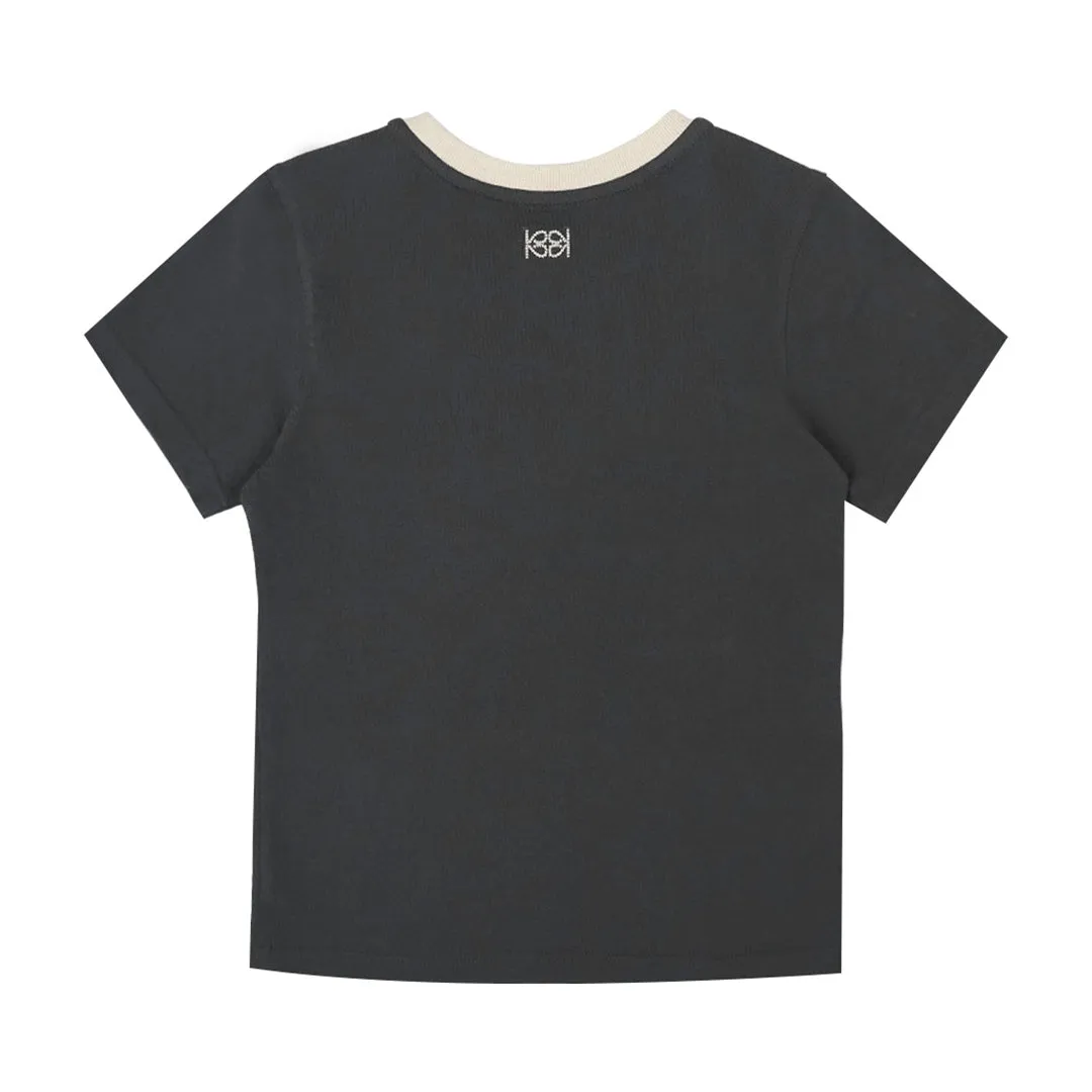 Art School Crochet T-Shirt Charcoal
