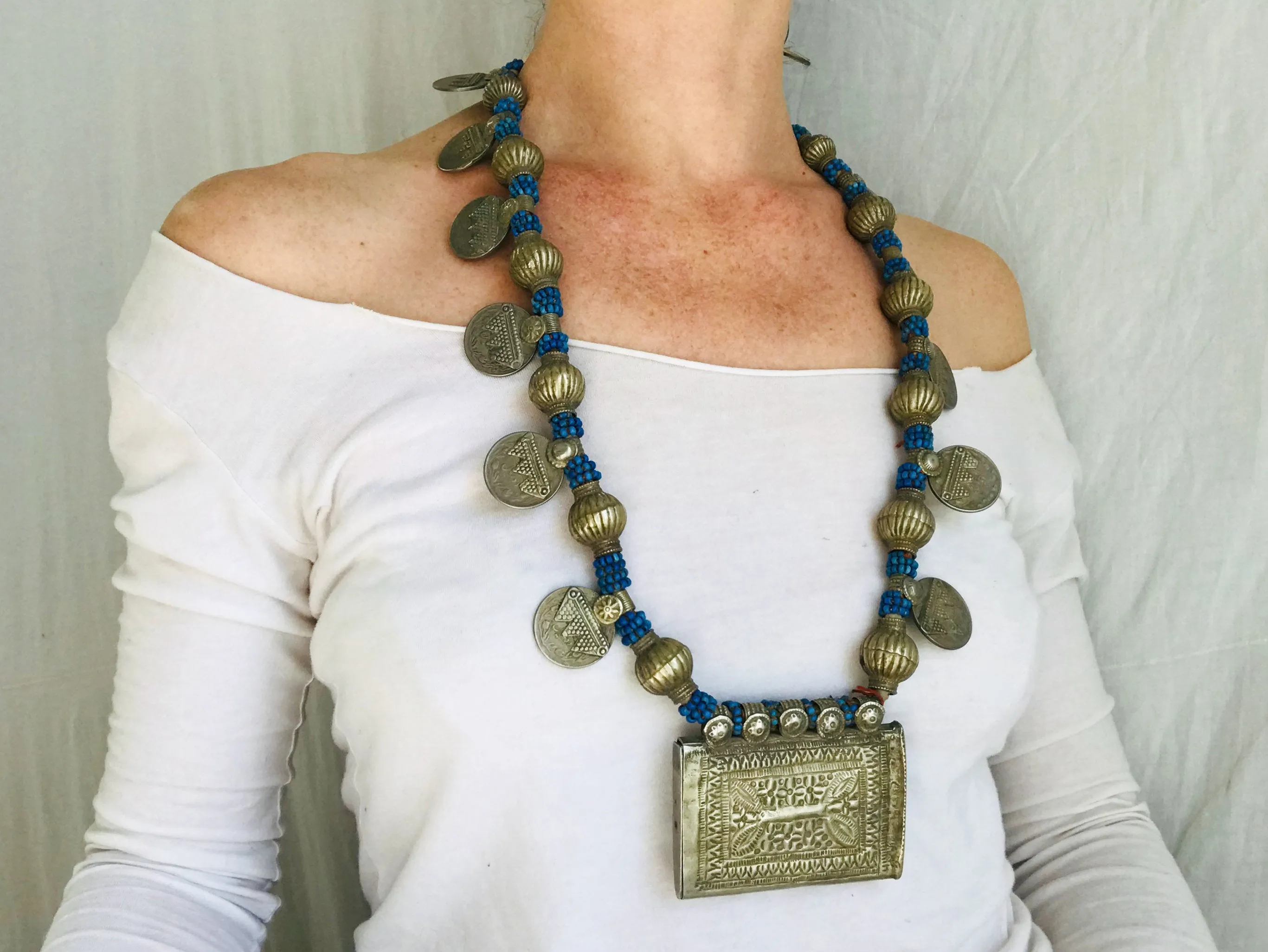 Balochi Coin Tribal Necklaces. Multi-Strand.