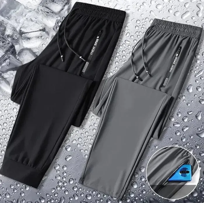 (Buy 1 Get 1 Free) Premium Men's High Stretch Skinny Lycra Pants (Black   Grey)
