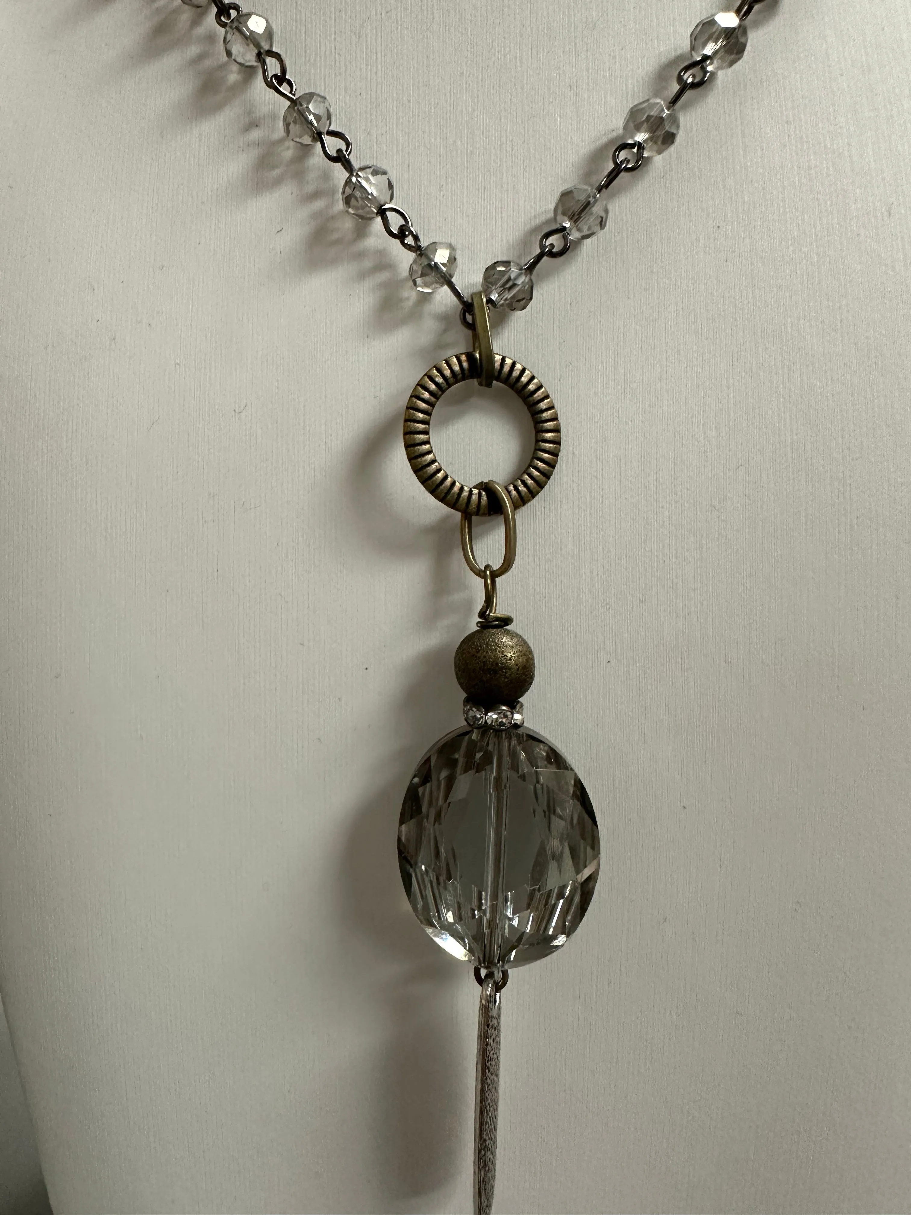 Crystal Ball Drop Necklace
