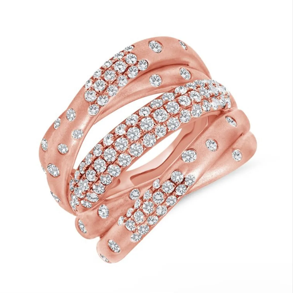 Diamond Confetti Crossover Ring