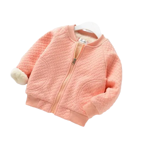Fluffy Bomber Jacket | Peach