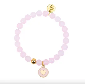 Gemstone Bracelet, Heart Charm