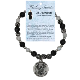 Healing Saint Italian Charm Bracelet - St Peregrine - Pack fof 4