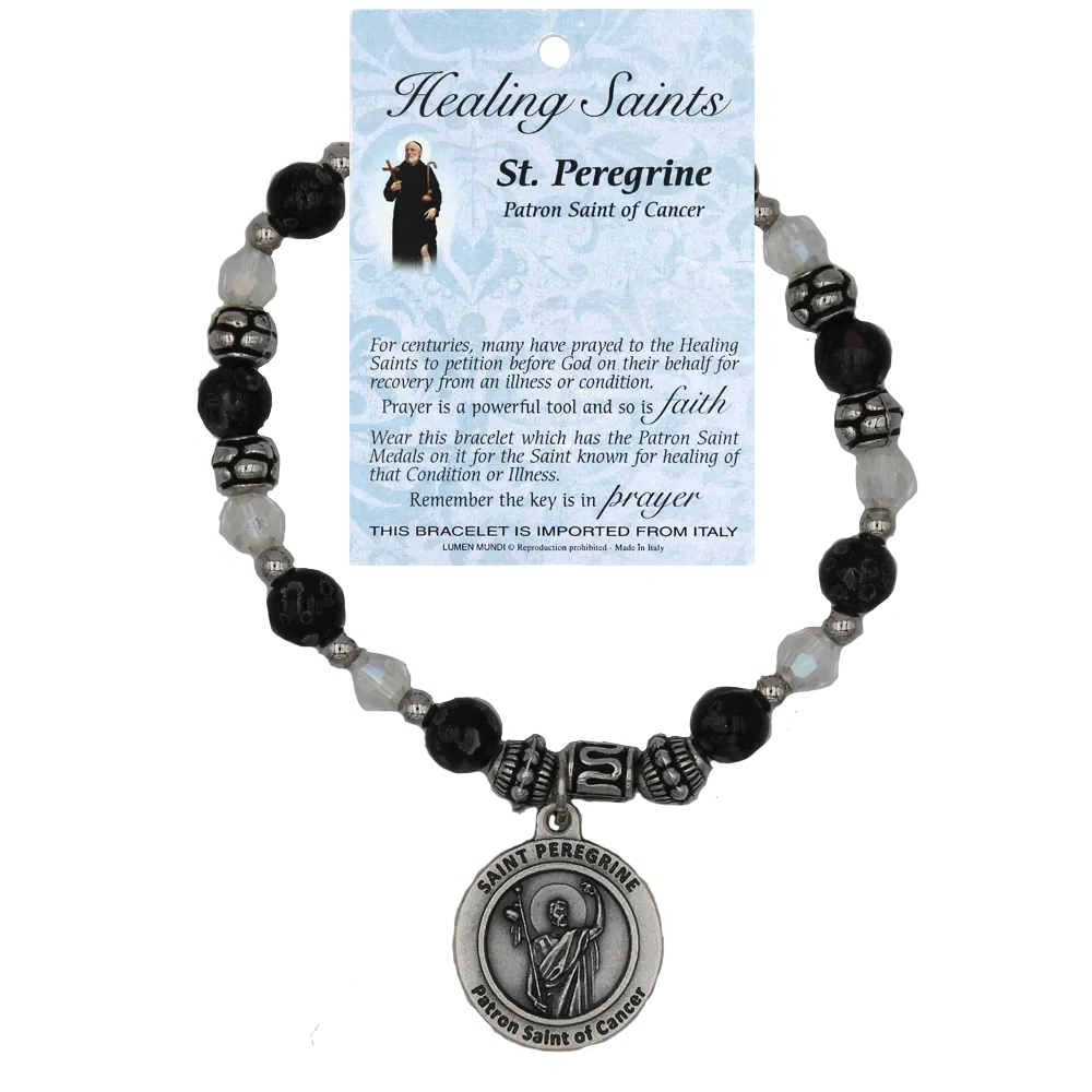 Healing Saint Italian Charm Bracelet - St Peregrine - Pack fof 4