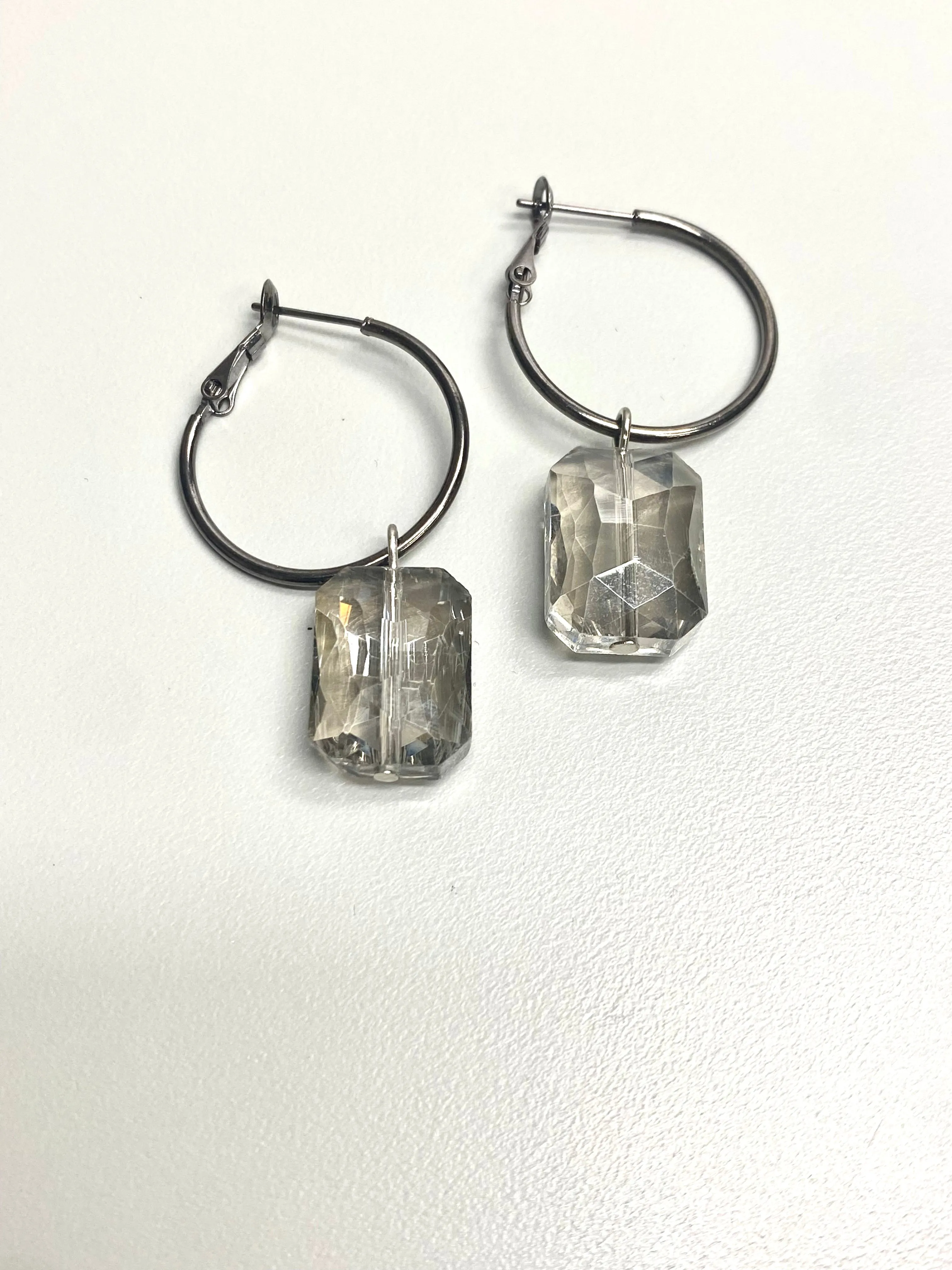 Helen's Hoop Earring with Stone Drop