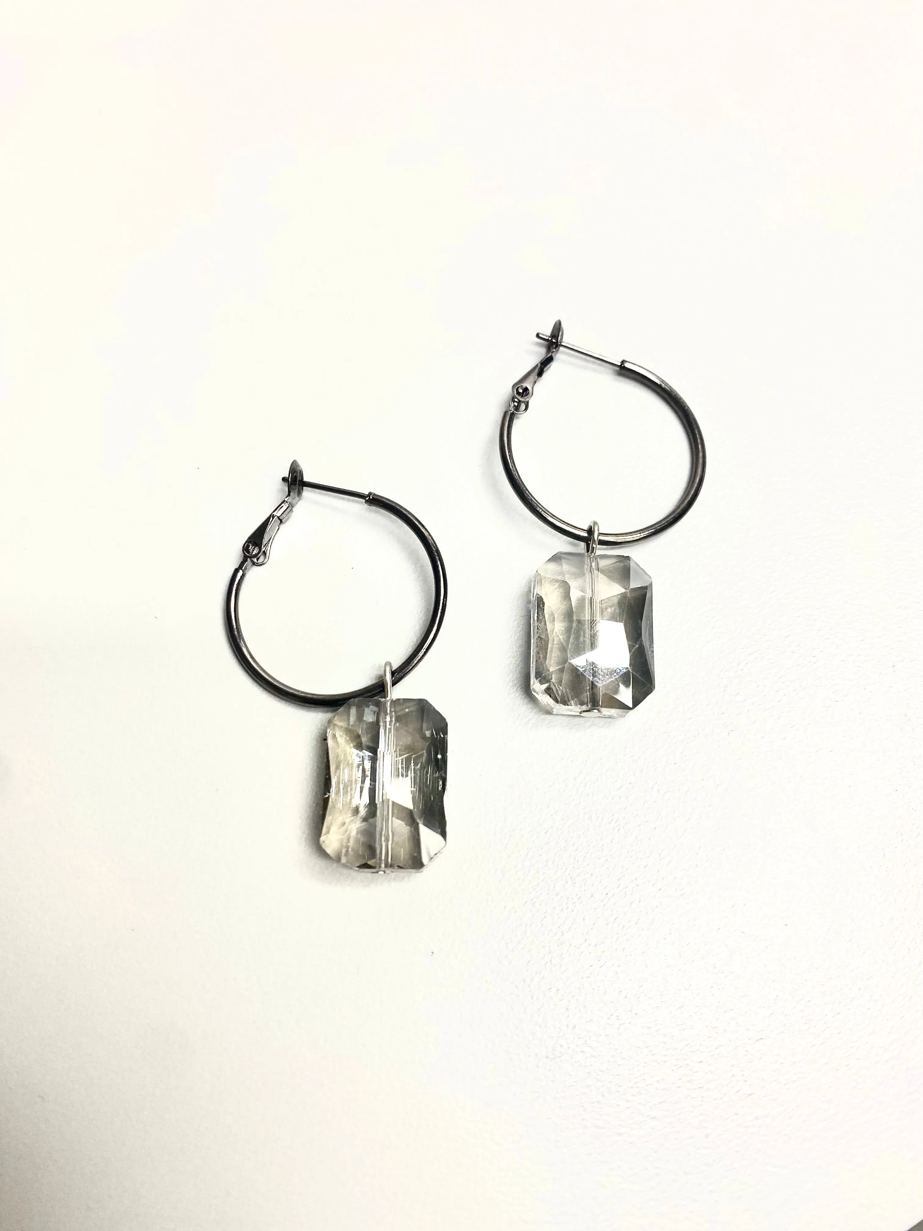 Helen's Hoop Earring with Stone Drop
