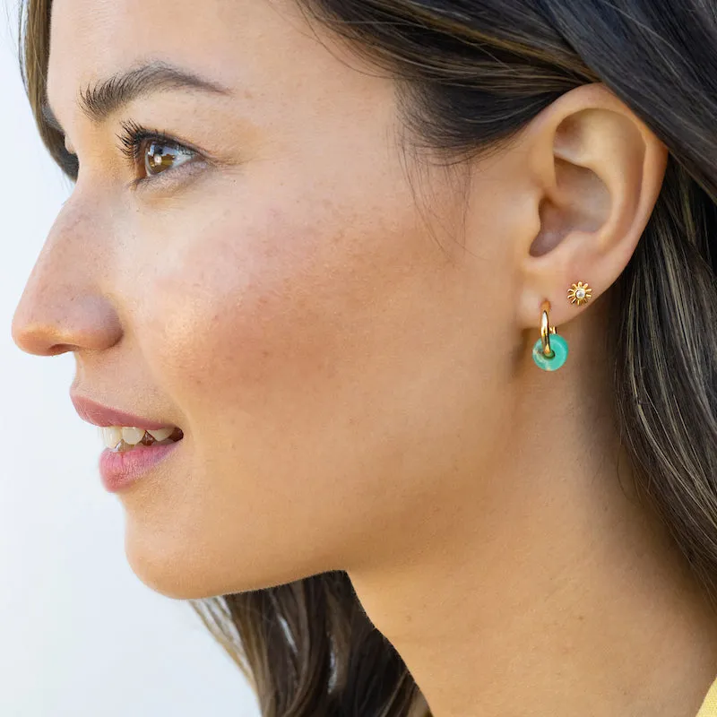 Huggie Hoop Earrings with Gemstone Fun Pack