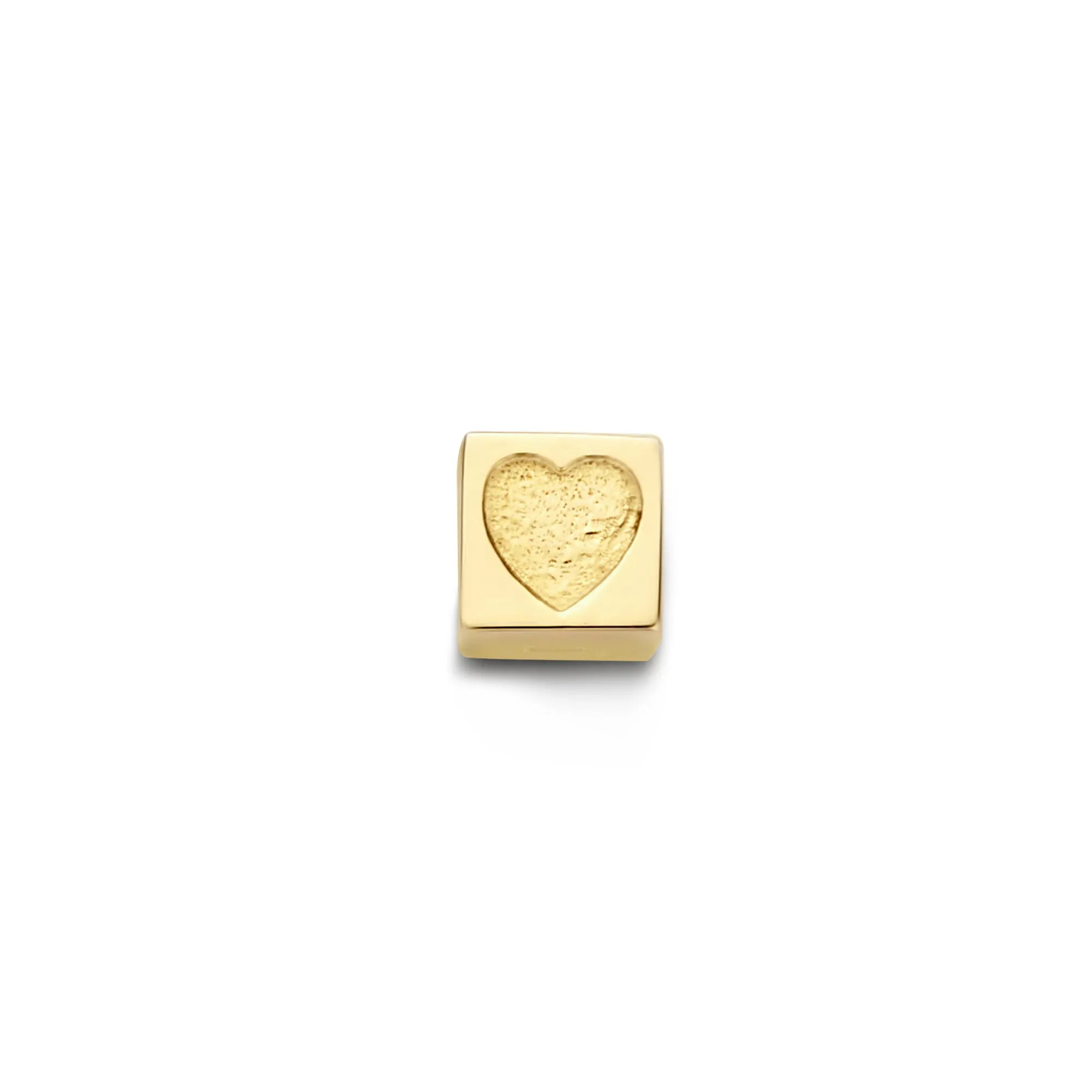 Le Marais Felie 14 karat gold cube charm with heart