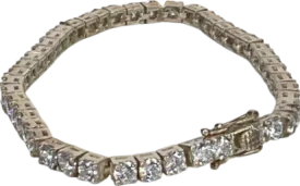 Metallic Diamanté Tennis Bracelet One Size