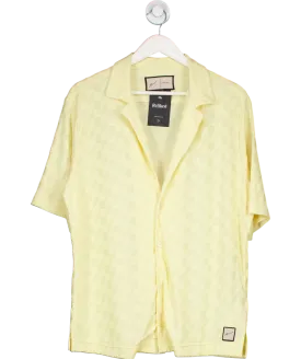 Prevu Yellow Dune Geometric-pattern Boxy-fit Stretch-jersey Shirt UK S