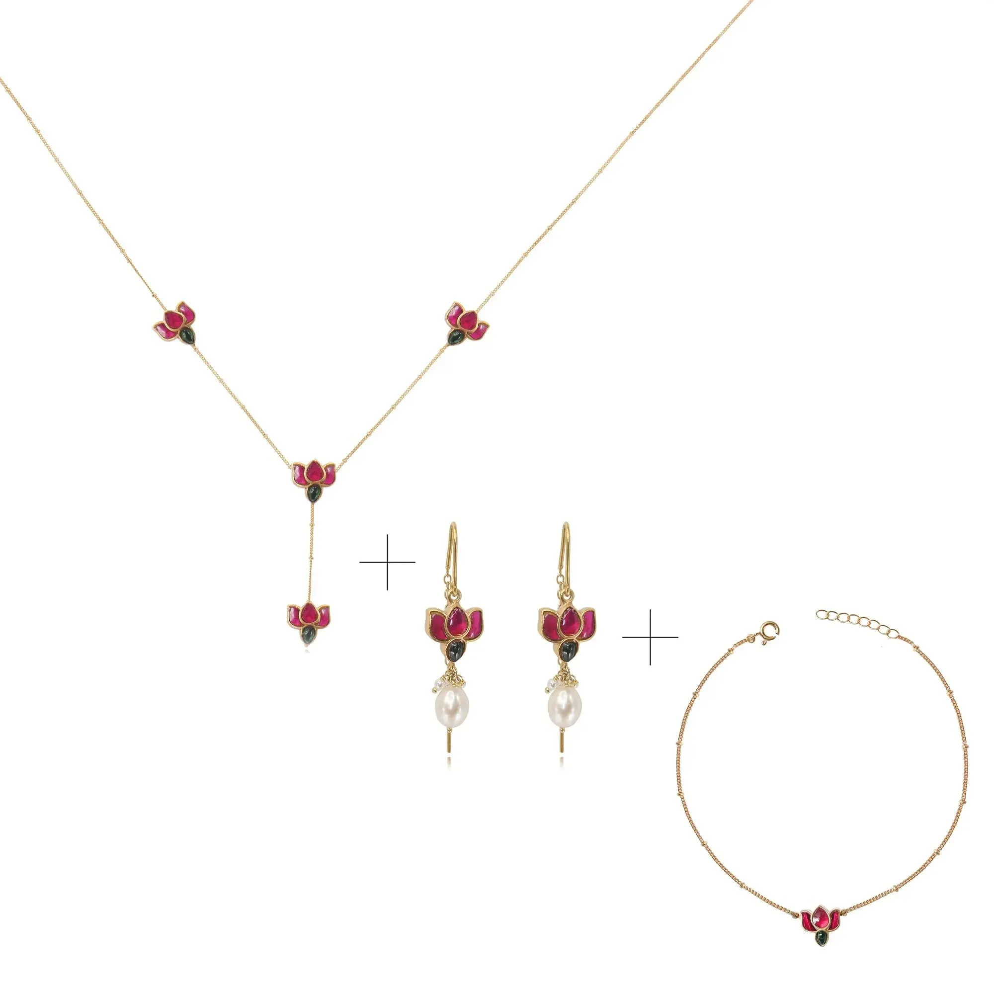 Silver 92.5 Lotus Sui Dhaga Earrings