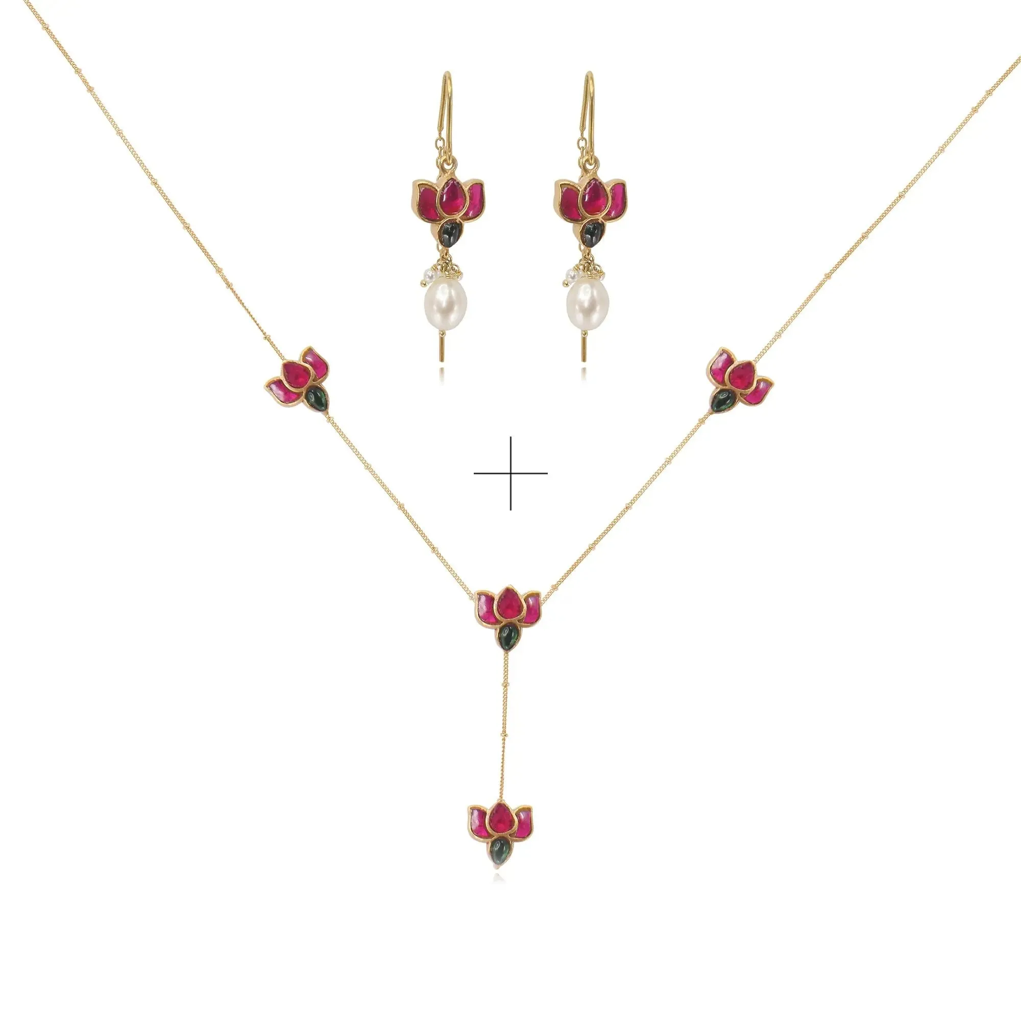 Silver 92.5 Lotus Sui Dhaga Earrings