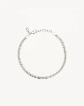 Sterling Silver Herringbone Chain Bracelet