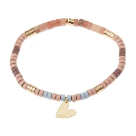 Stone Intention Charm Bracelet - Rhodonite/Gold - Stone of Healing