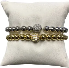 Stretch Beaded Bracelet With Single Pave Bead
