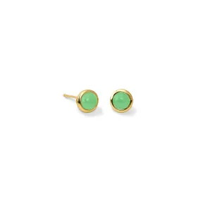 Theresa Studs Yellow Gold - Chrysoprase