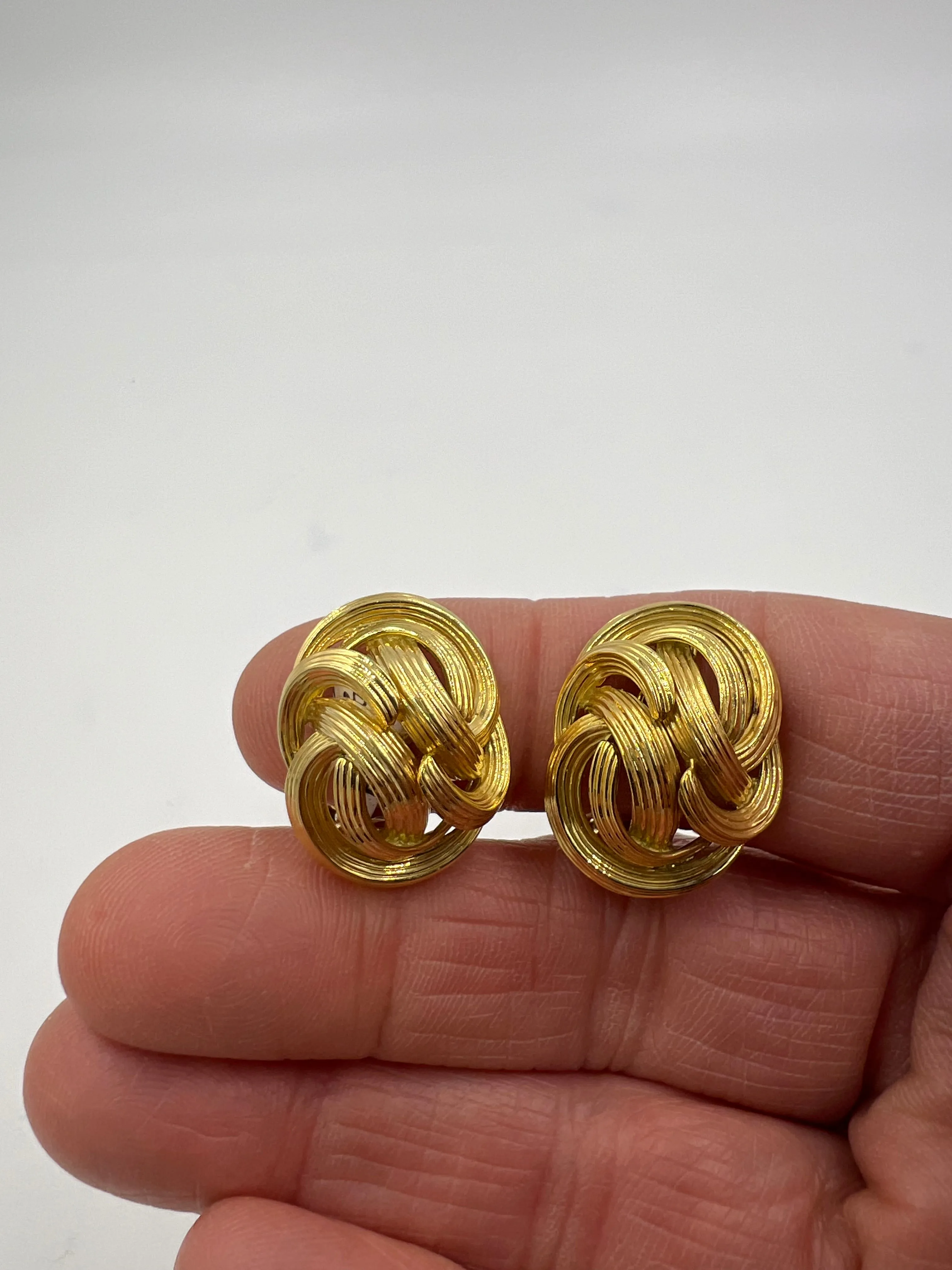 Tiffany Fluted Yellow Gold Clip On Earrings