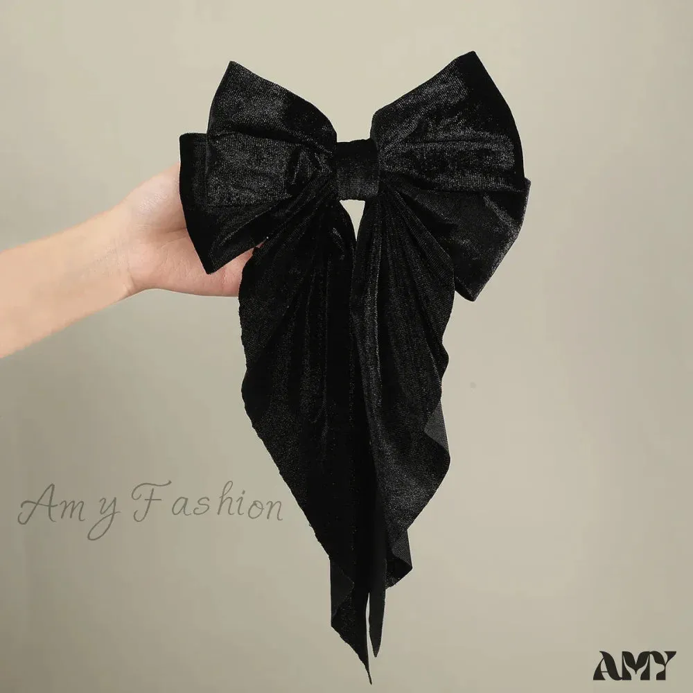 Velvet Large Wedding Korean Fashion Black Red Christmas Hair Accessory